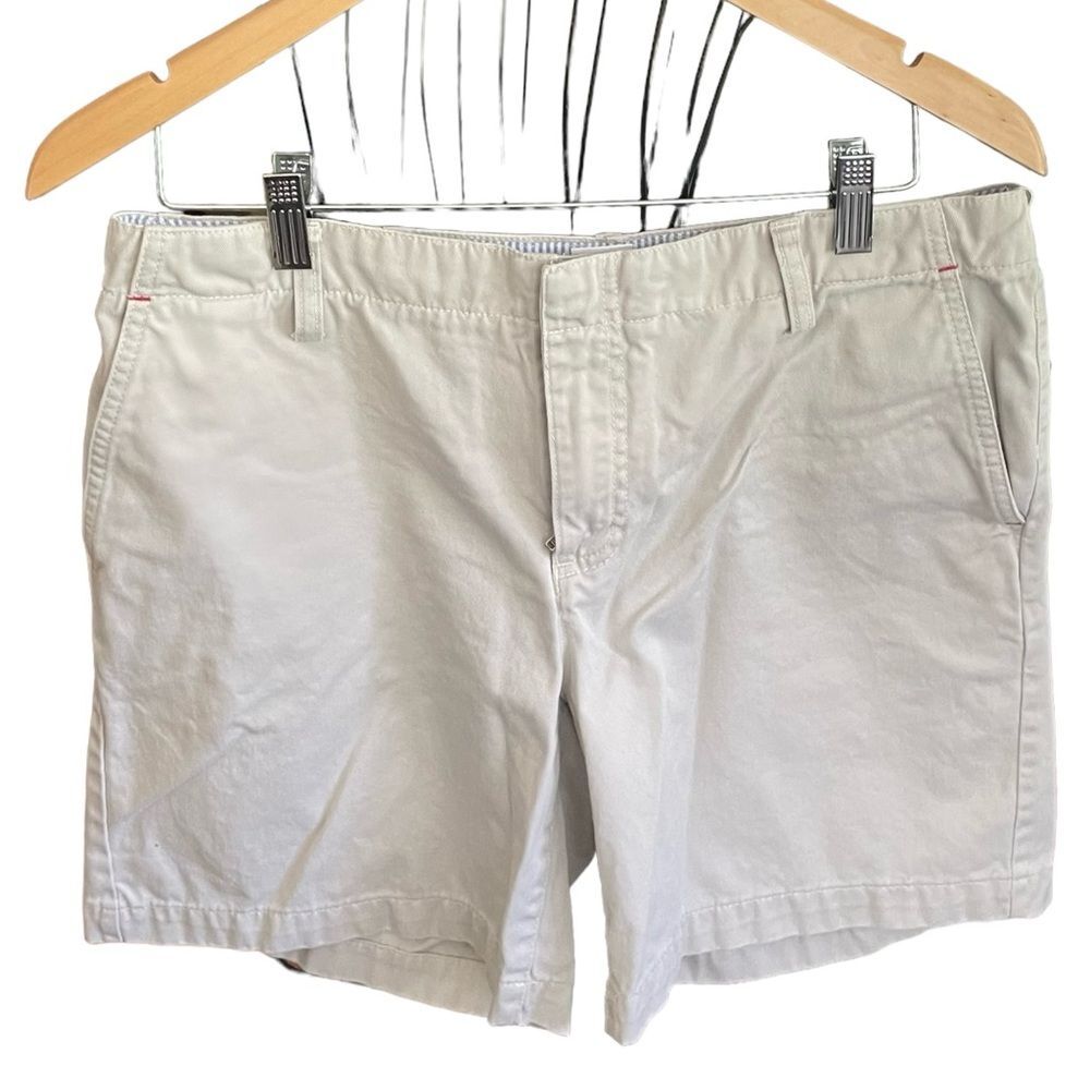 Vintage Calvin Klein Khaki High Rise Flat Front Shorts Women Size 10/Juniors 13